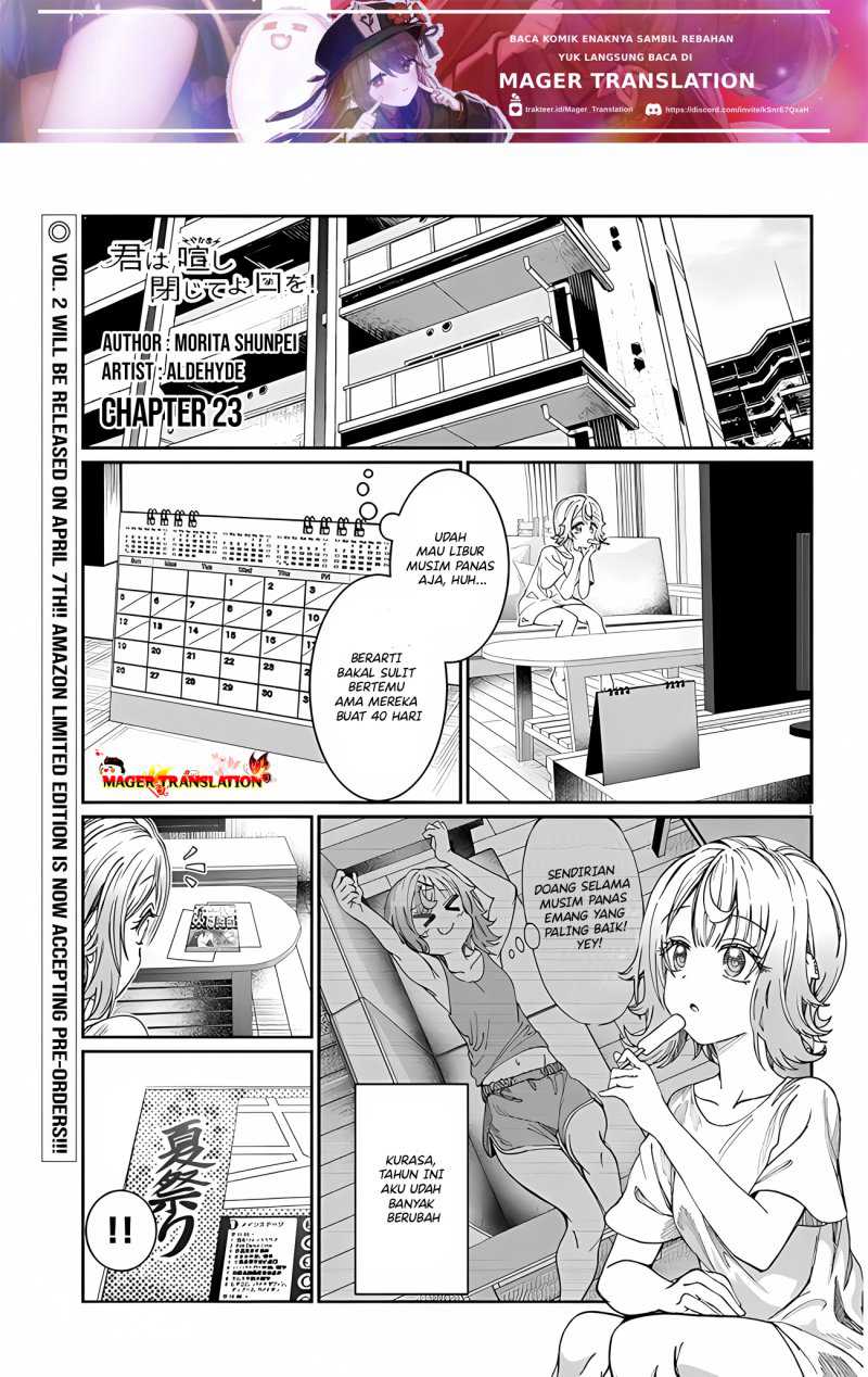 Baca Manga Kimi wa Yakamashi Tojite yo Kuchi wo! Chapter 23 Gambar 2