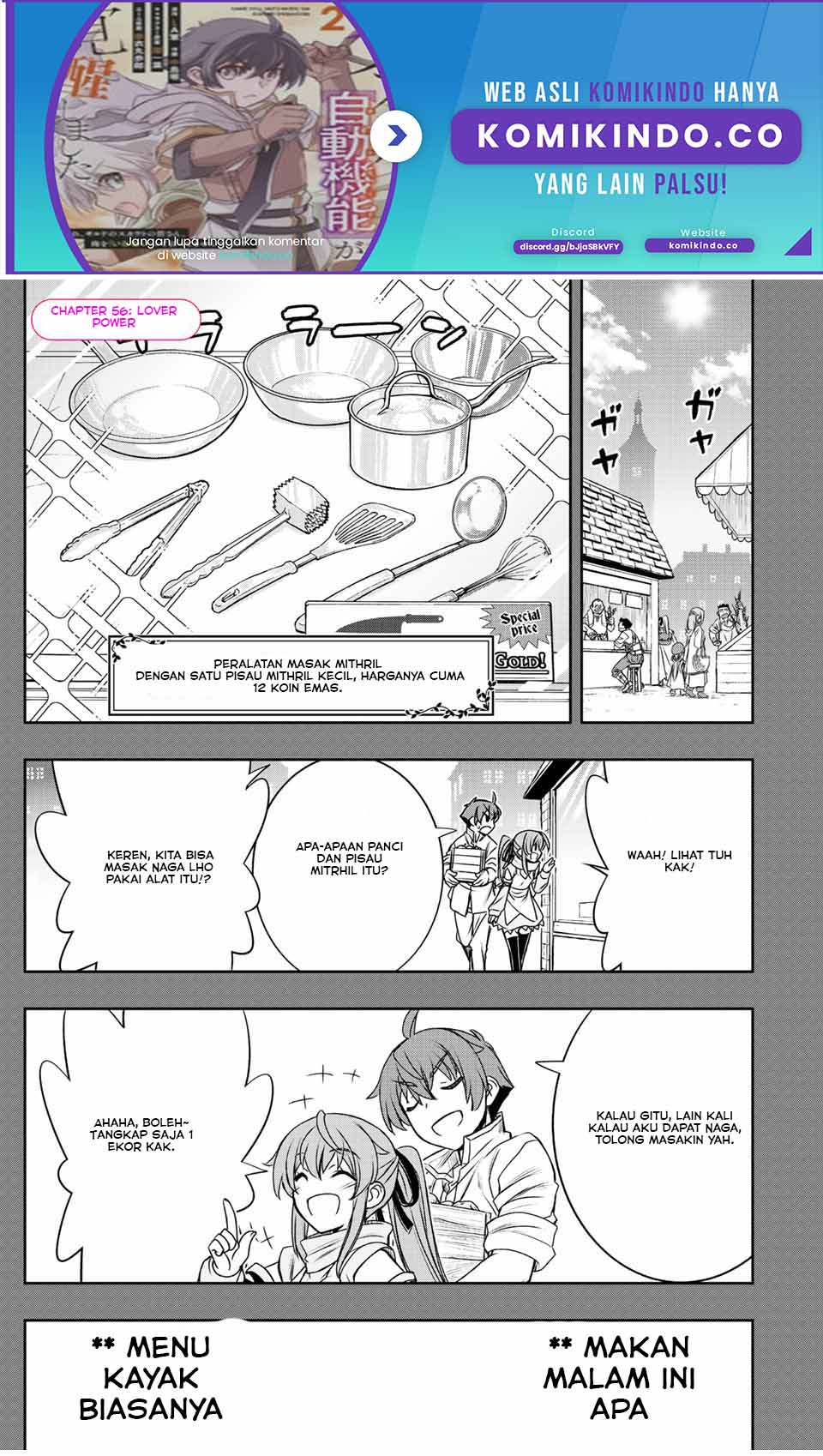 Baca Manga Dame Skill [Auto Mode] ga Kakuseishimashita ~Are, Guild no Scout-san, Ore wo “Iranai”-tte Itte Masendeshita?~ Chapter 56 Gambar 2