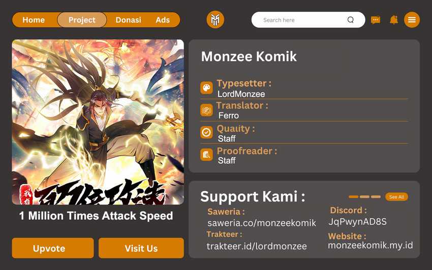 Baca Komik 1 Million Times Attack Speed Chapter 100 Gambar 1