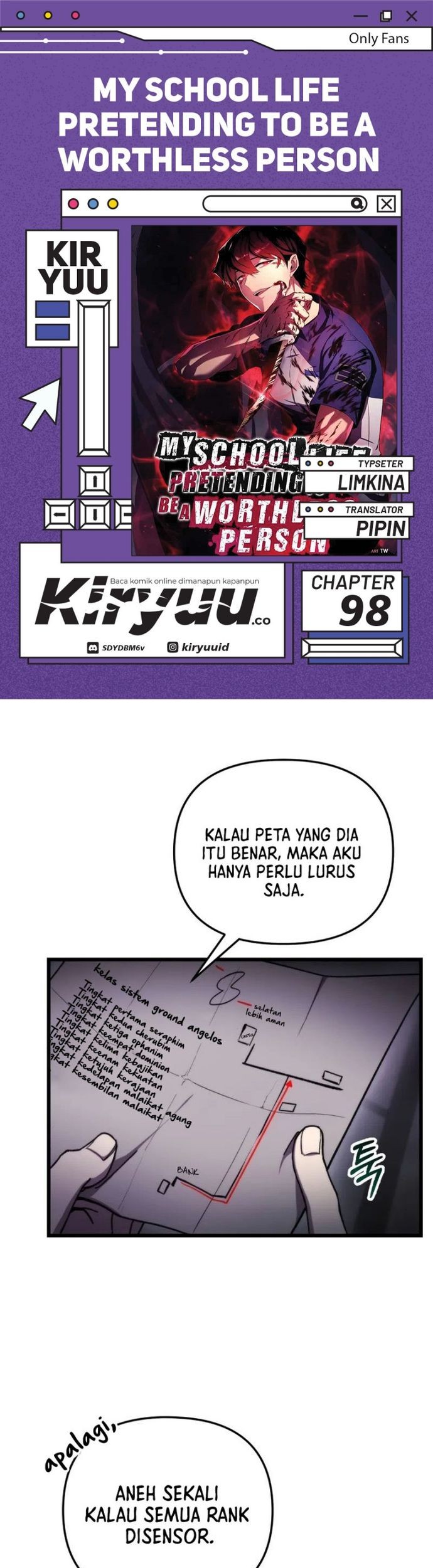 Baca Komik My School Life Pretending to Be a Worthless Person Chapter 98 Gambar 1