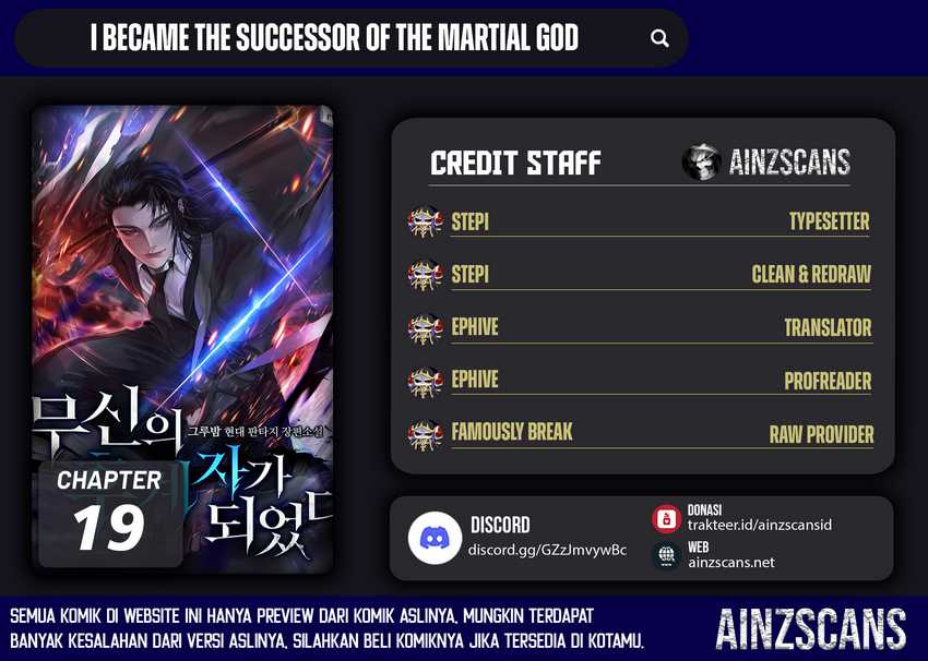 Baca Komik I Became the Successor of the Martial God Chapter 19 Gambar 1