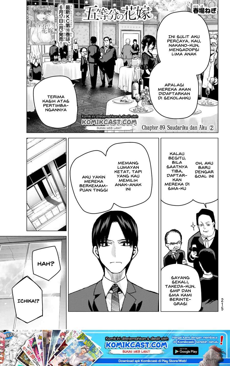 Baca Manga Go-toubun no Hanayome Chapter 89 Gambar 2