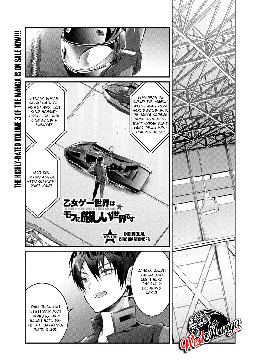 Baca Manga Otome Game Sekai wa Mob ni Kibishii Sekai Desu Chapter 20 Gambar 2