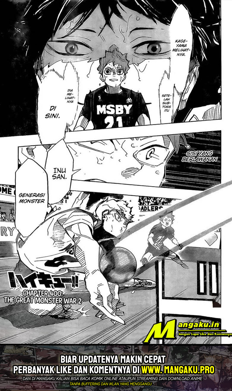 Baca Manga Haikyuu!! Chapter 400 Gambar 2
