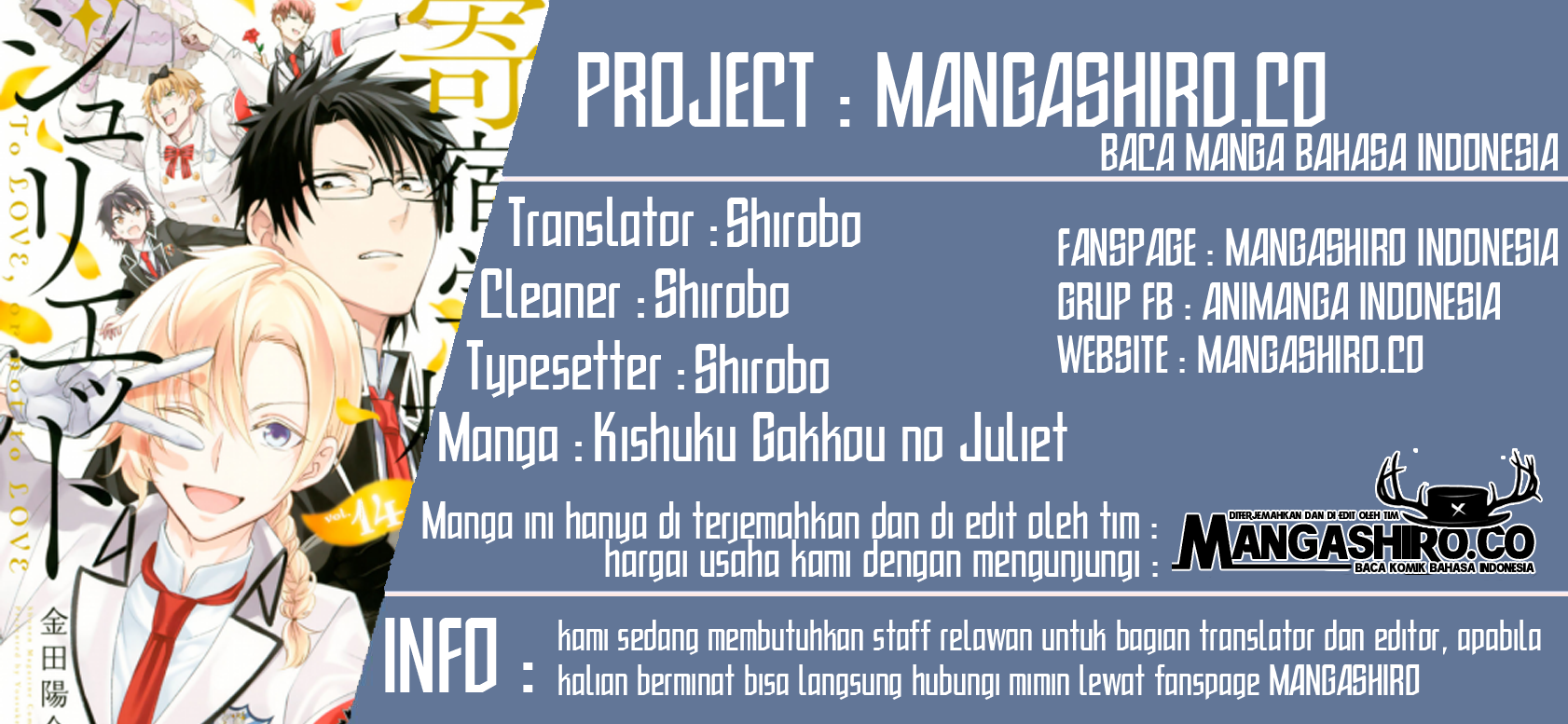 Baca Komik Kishuku Gakkou no Juliet Chapter 109 Gambar 1