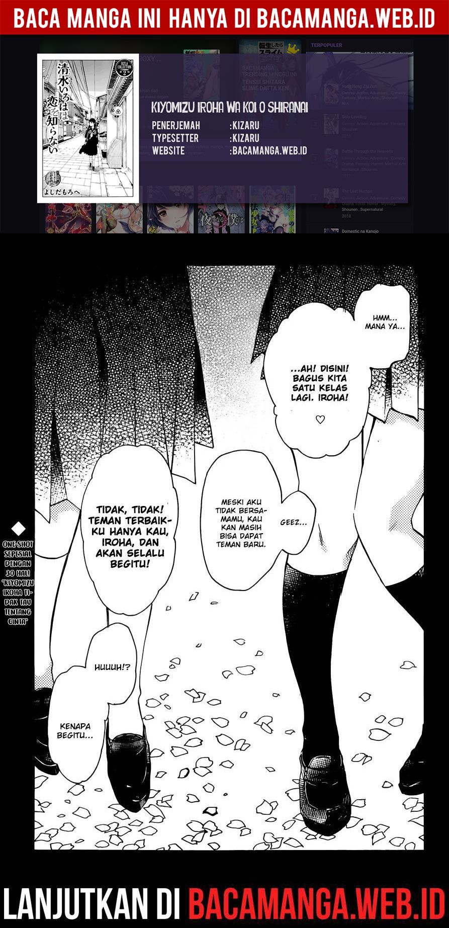 Baca Komik Kiyomizu Iroha wa Koi o Shiranai Chapter 01 Gambar 1