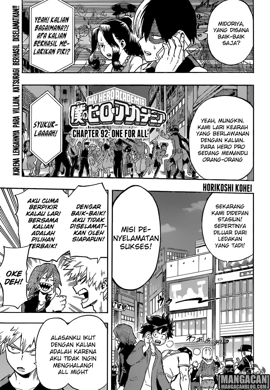 Komik Boku no Hero Academia Chapter 92 gambar nomor 1