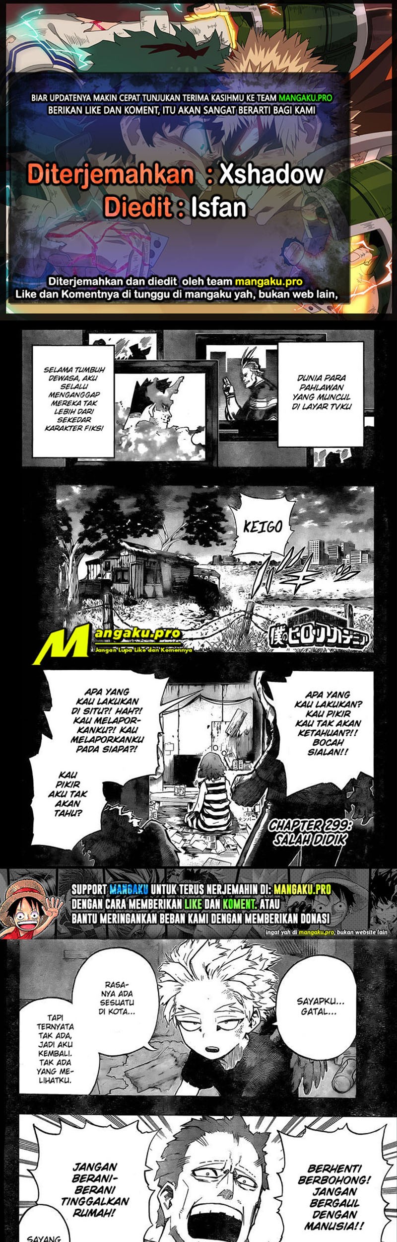 Komik Boku no Hero Academia Chapter 299 gambar nomor 1