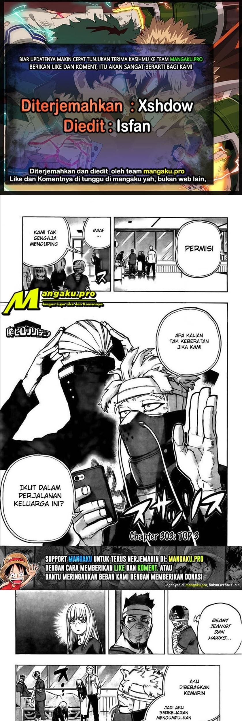 Baca Komik Boku no Hero Academia Chapter 303 Gambar 1