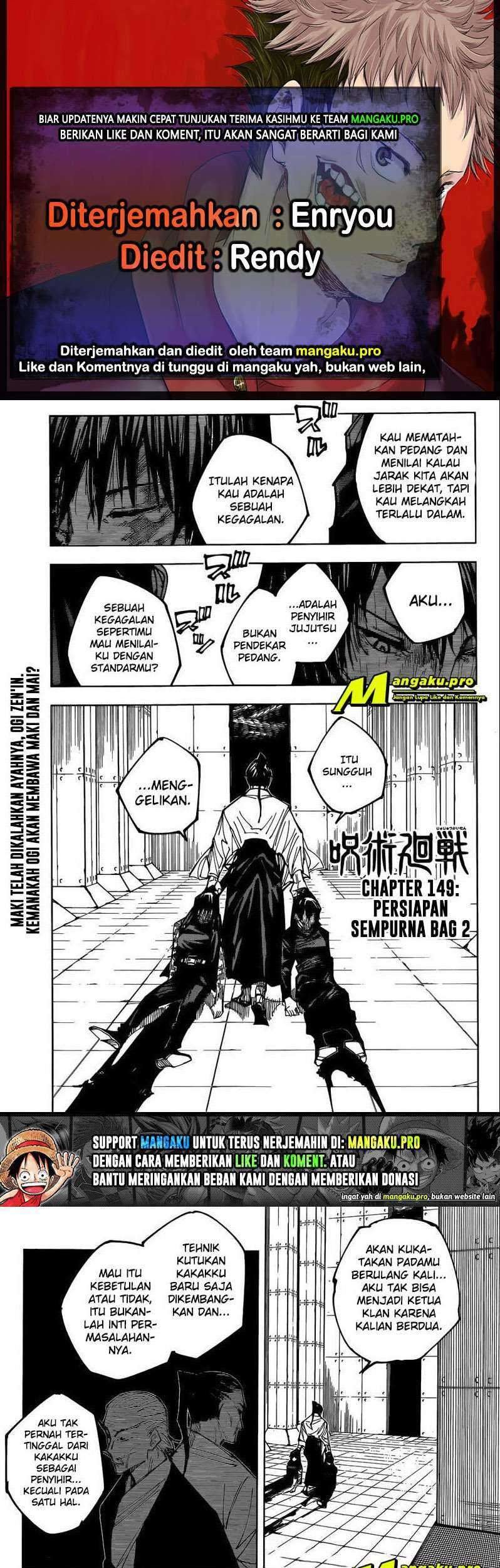 Baca Komik Jujutsu Kaisen Chapter 149 Gambar 1
