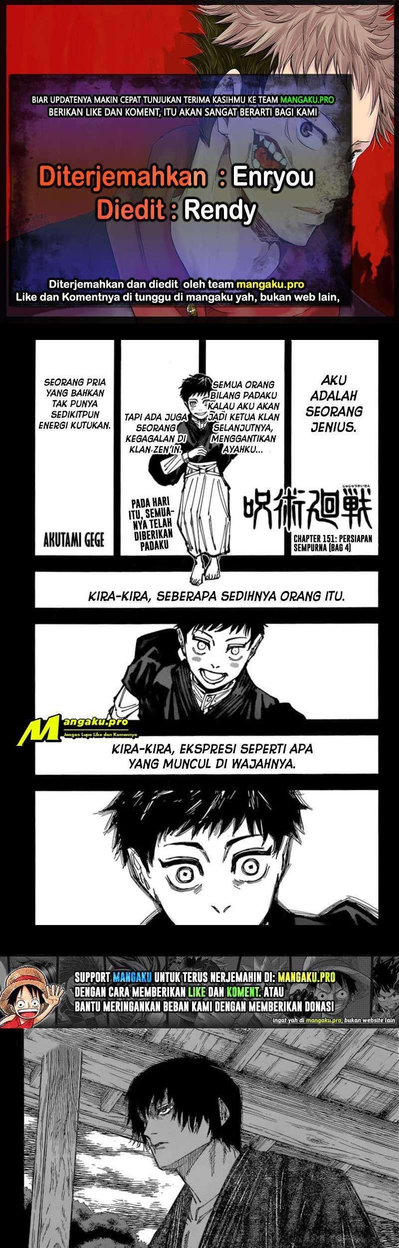 Baca Komik Jujutsu Kaisen Chapter 151 Gambar 1