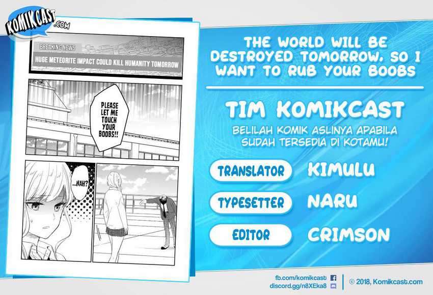 Baca Komik The World Will Be Destroyed Tomorrow, so I Want to Rub Your Boobs Chapter 07 Gambar 1