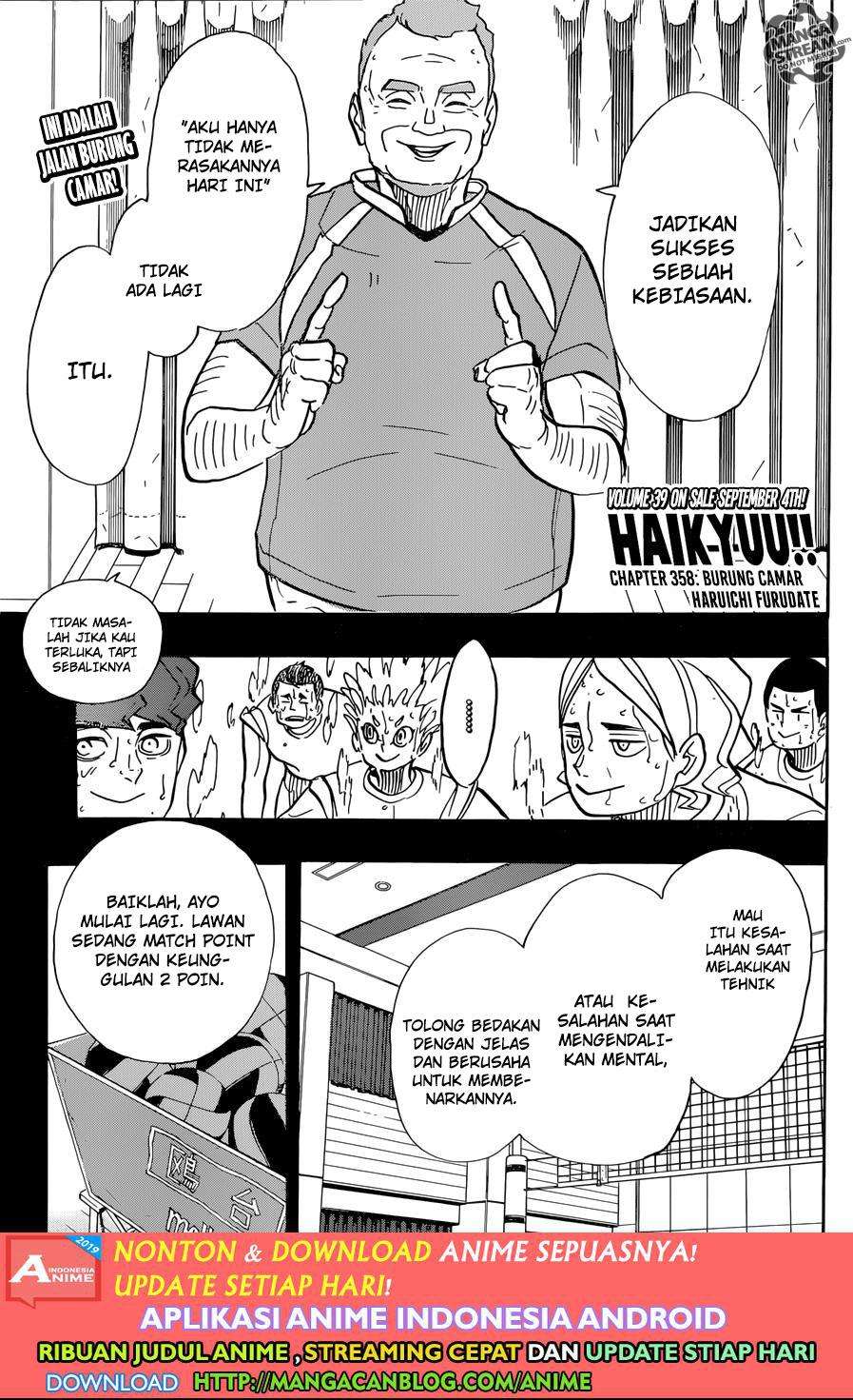 Baca Komik Haikyuu!! Chapter 359 Gambar 1