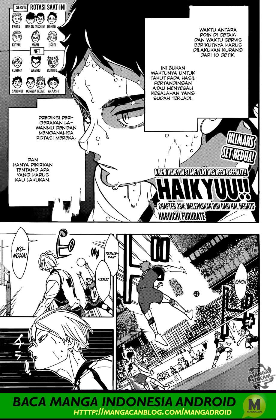 Baca Komik Haikyuu!! Chapter 334 Gambar 1