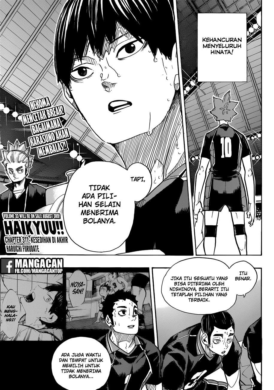 Baca Komik Haikyuu!! Chapter 311 Gambar 1