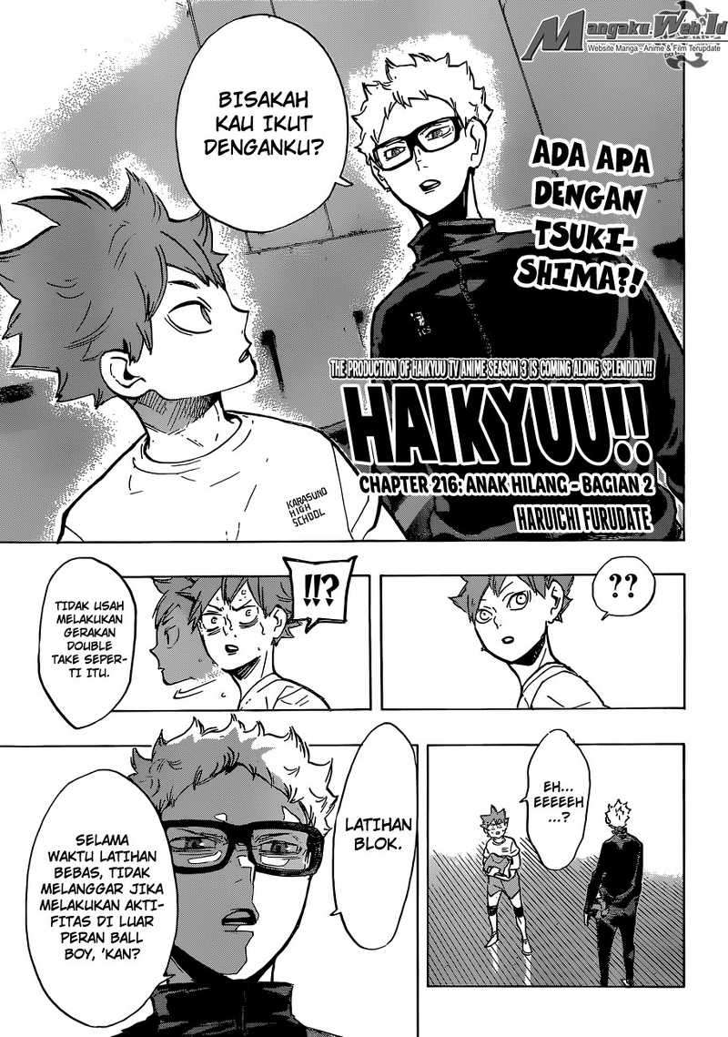 Baca Manga Haikyuu!! Chapter 216 Gambar 2