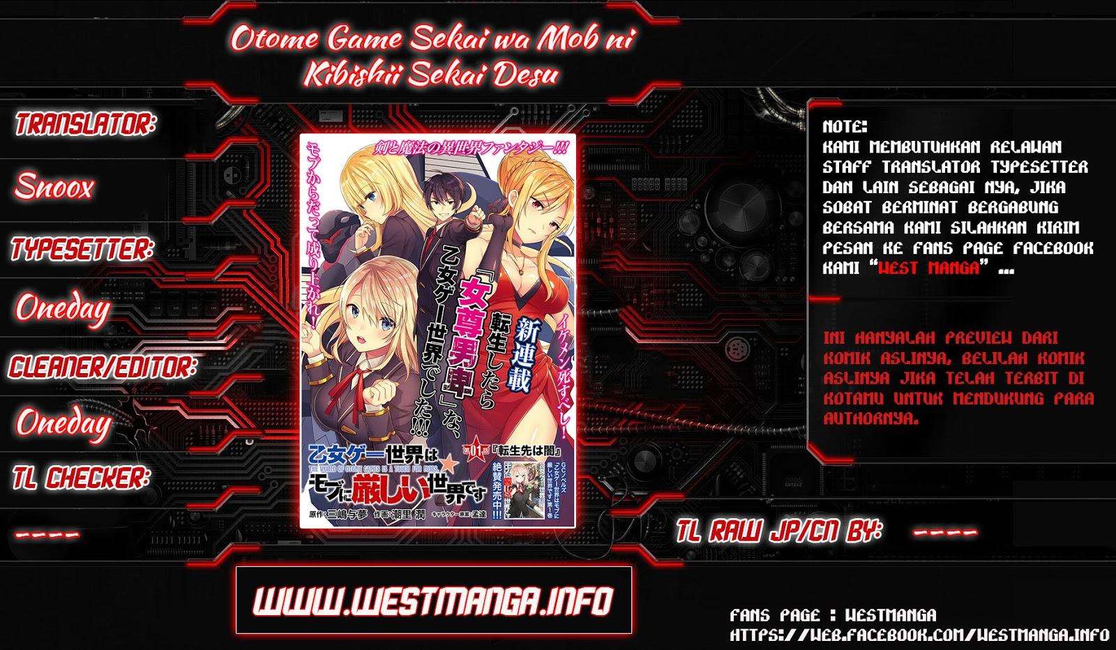 Baca Manga Otome Game Sekai wa Mob ni Kibishii Sekai Desu Chapter 3 Gambar 2