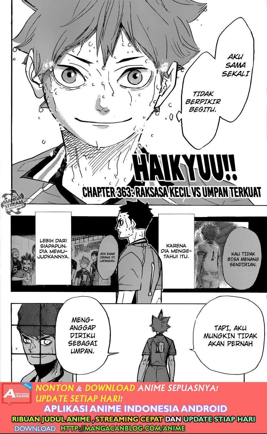 Baca Manga Haikyuu!! Chapter 363 Gambar 2